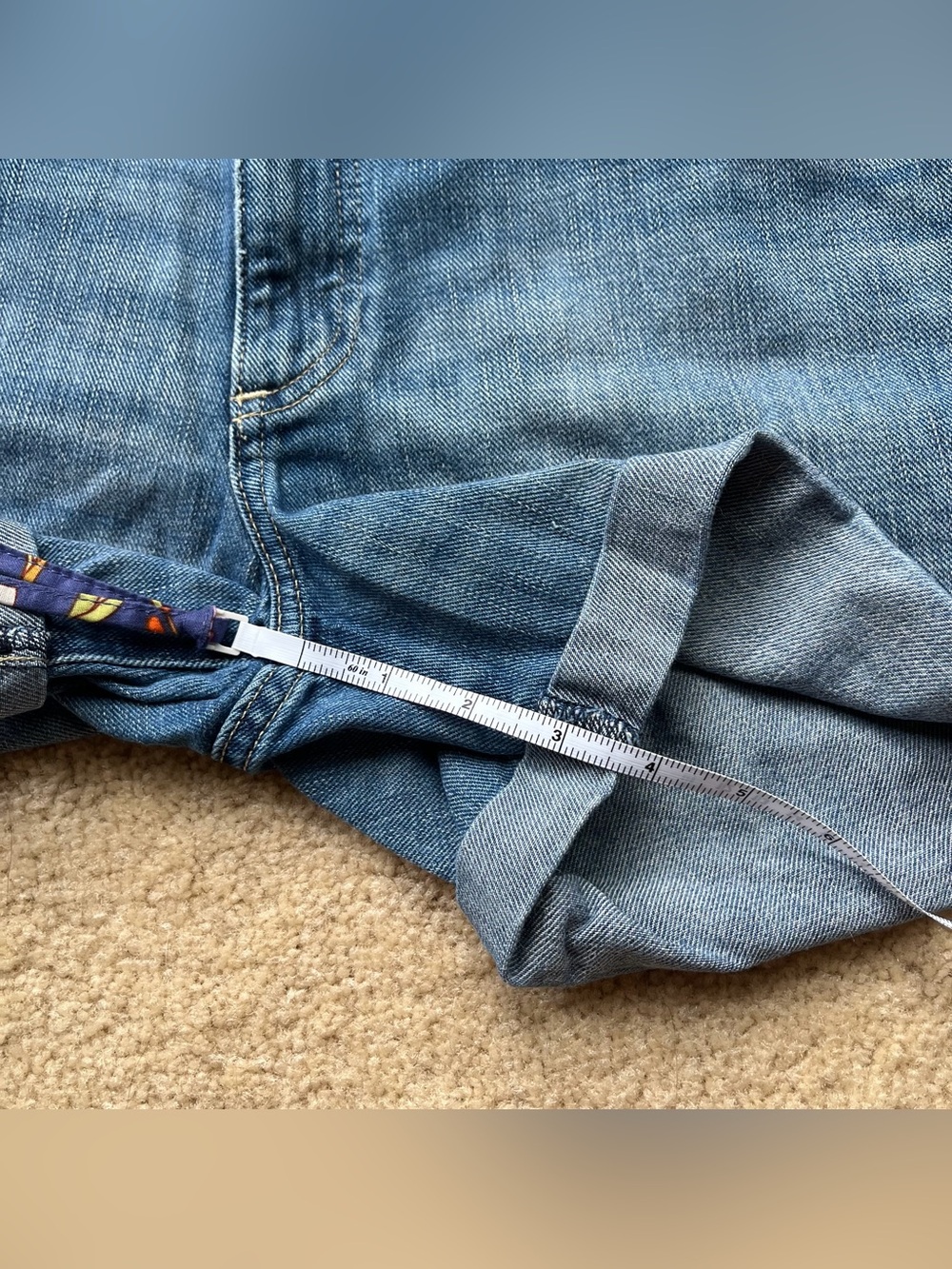 ⭐️GAP Sexy Boyfriend Cuffed Distressed Cotton Blue Jean Shorts - Size 27 - VGUC - Picture 9 of 9